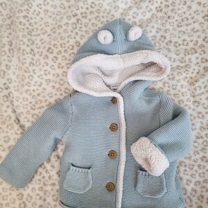 Carter's Blue Knit Baby Jacket with White Lining